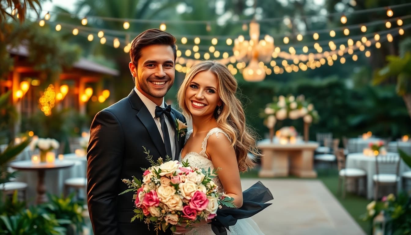 Best Wedding Venue Jacksonville captures a couple’s romantic moment in an elegant outdoor setting.