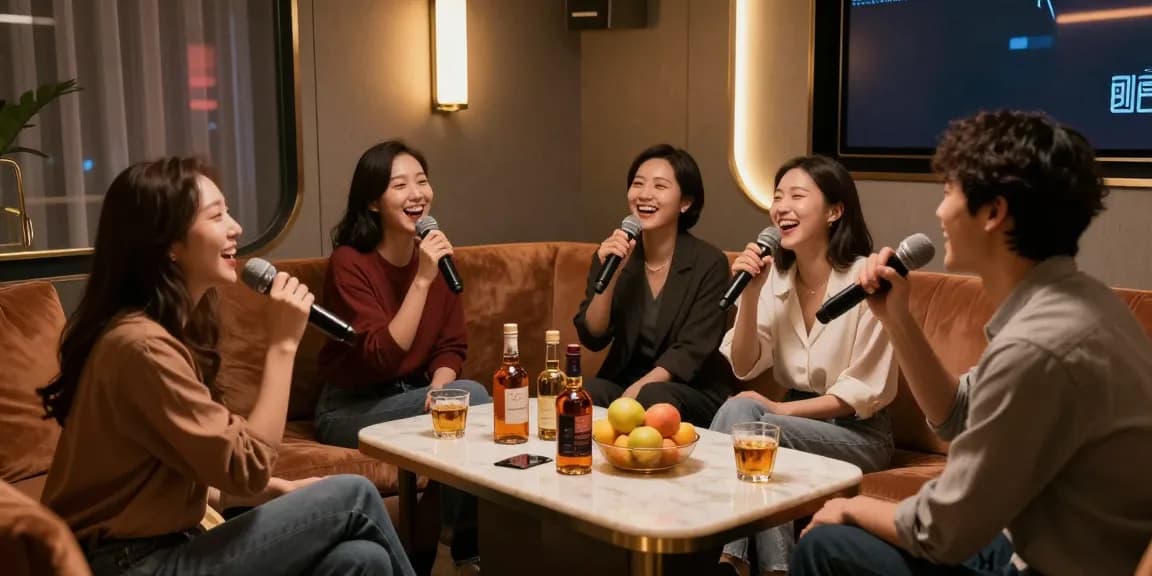 강남 엘리트 프라이빗 룸에서 친구들과 즐기는 분위기