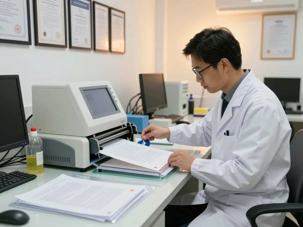 địa chỉ bóc ép plastic service with technician separating laminated documents using advanced technology.