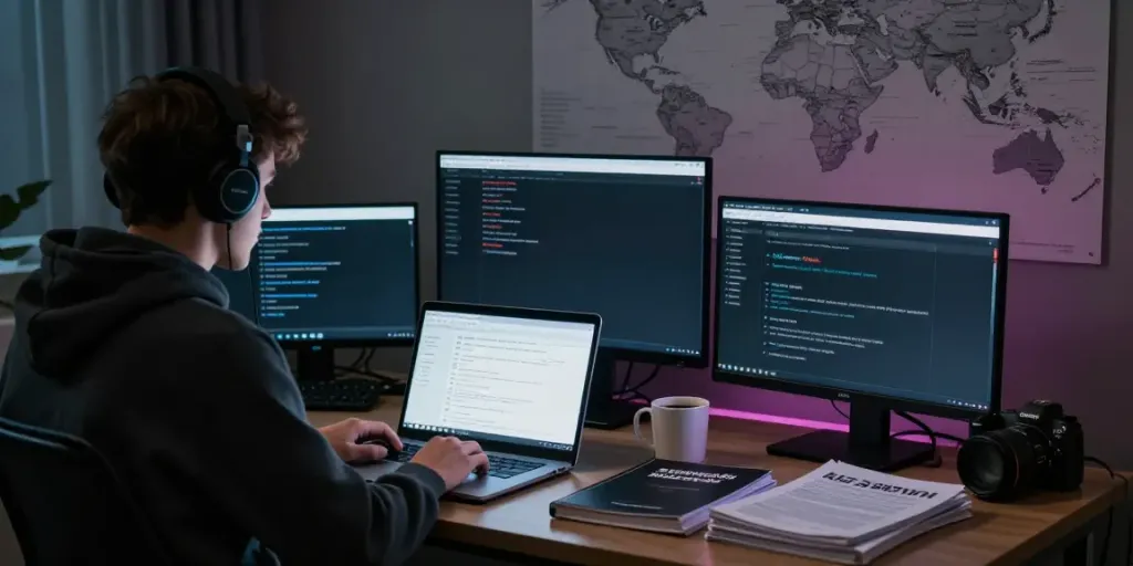 Immersive dark web exploration featuring the hidden wiki directory and secure communication tools.