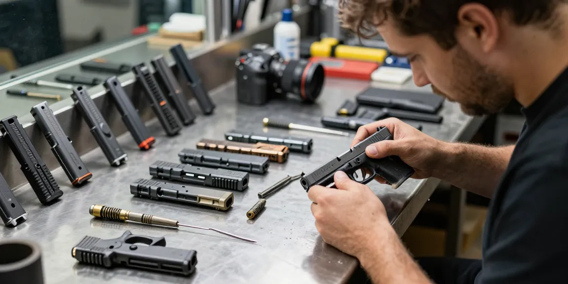 Craftsman at https://precisionglockslides.com producing high-performance Glock slides with precision tools and design elements.