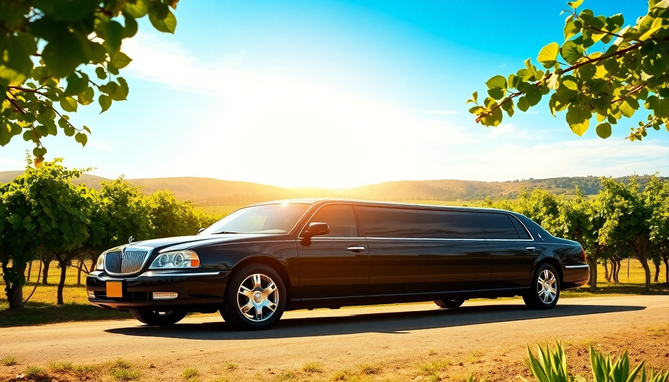Enjoy a luxurious winery tour limousine experience amidst beautiful vineyard scenery.