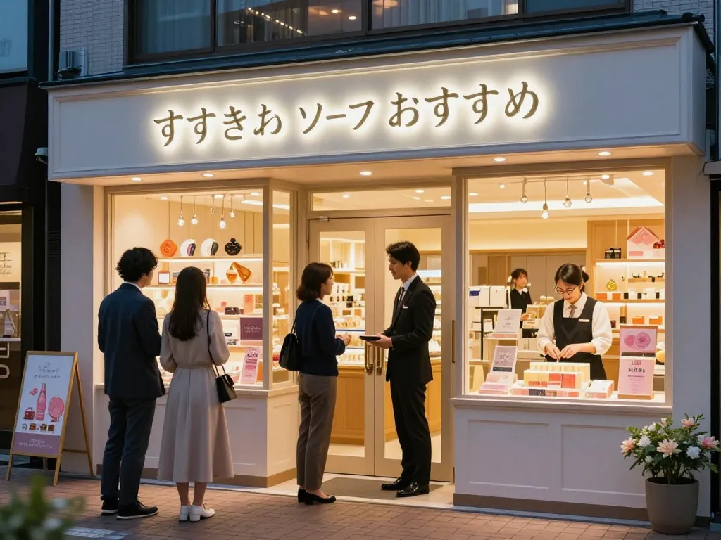 札幌の洗練された雰囲気を強調するオシャレなソープランド入口のすすきのソープおすすめ看板。