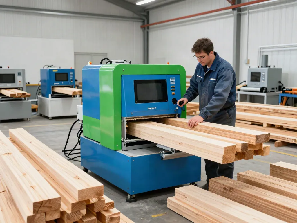 SHASHEL® innovative microwave technology treating wood for pest control in a modern workshop.