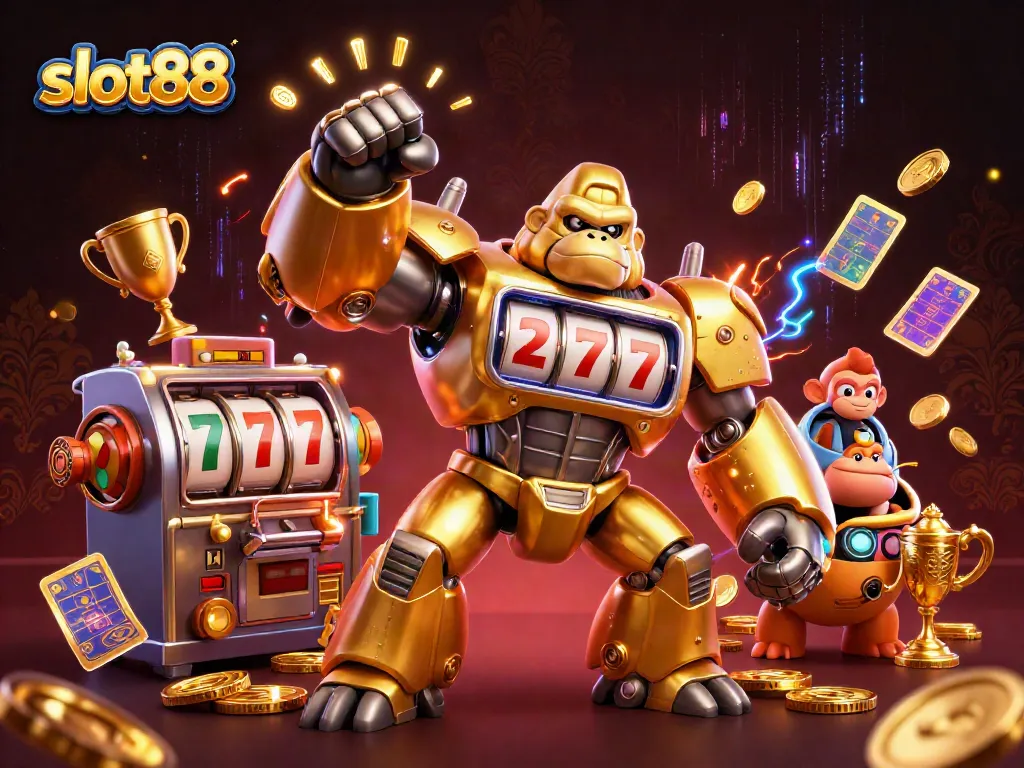 Slot88 menghadirkan ilustrasi 3D slot yang ekstrem dengan karakter mesin slot mewah.