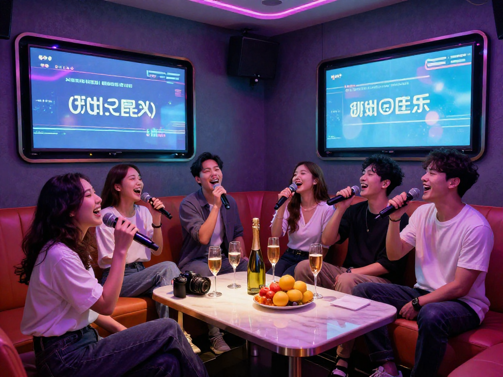 강남 유앤미에서 즐거운 프라이빗 노래방 모임, 화려한 조명과 함께한 특별한 순간