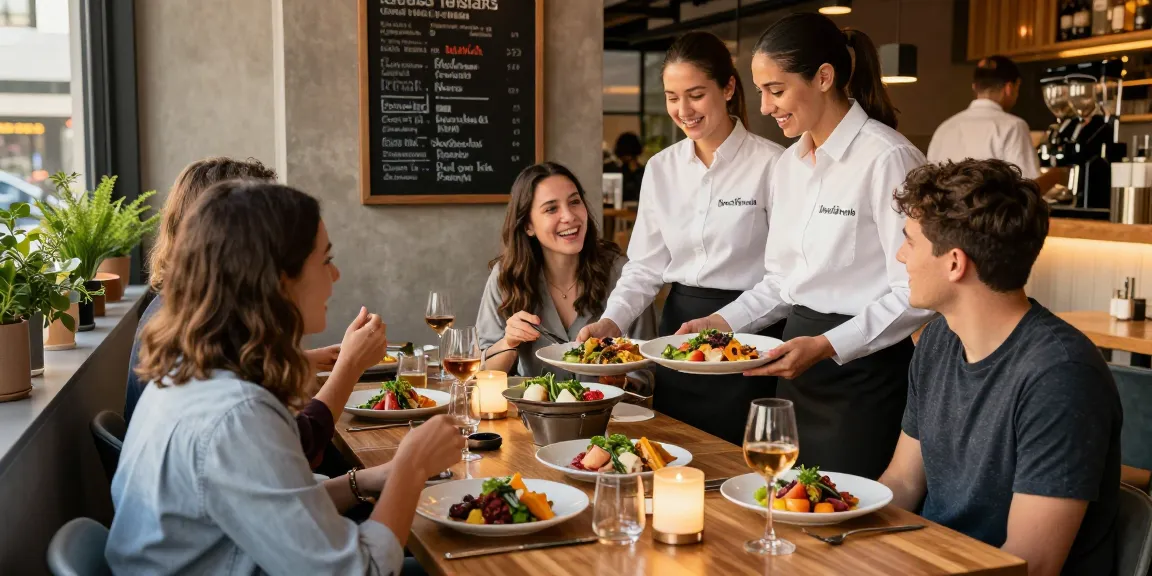 Sydney303 dining scene at TrestleOnTenth, highlighting friends enjoying gourmet dishes in a vibrant atmosphere.