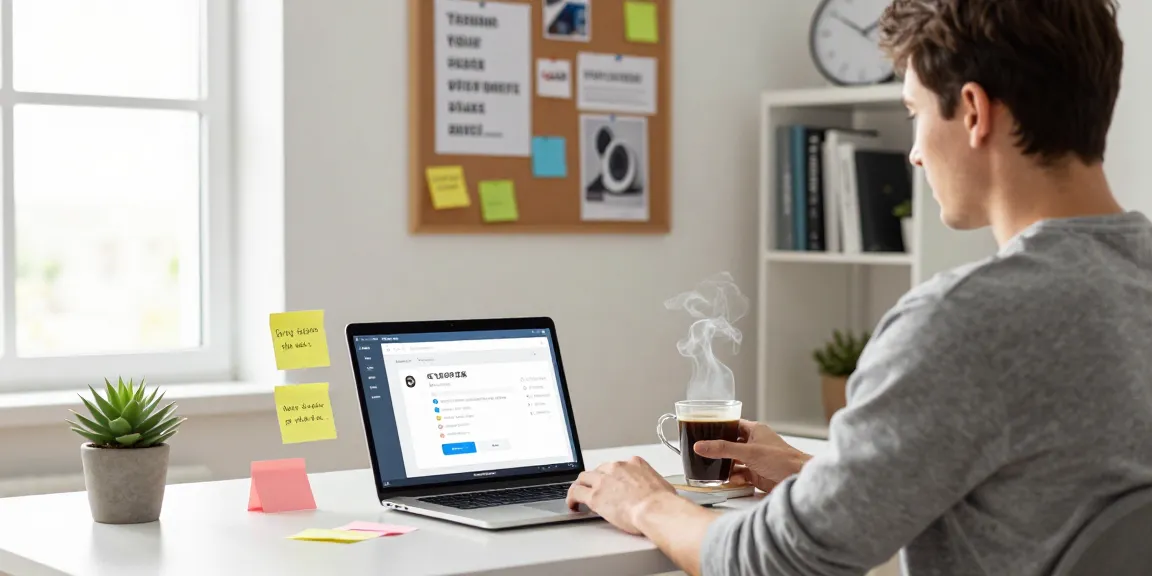 Discover the 纸飞机中文版 messaging app interface in a vibrant home office setting with elements of productivity and comfort.