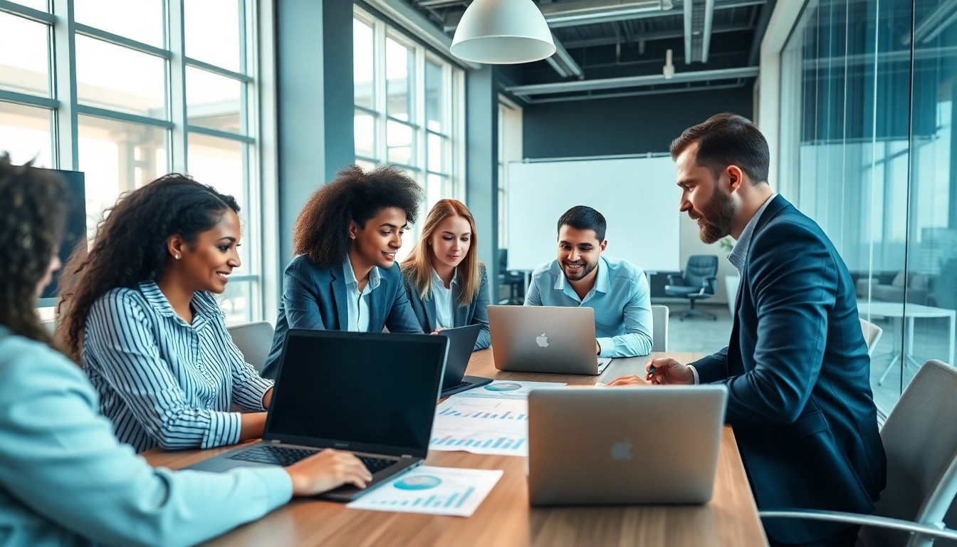 Besprechung über digitale Marketingstrategien auf https://alvionz.de/ mit einem engagierten Team.