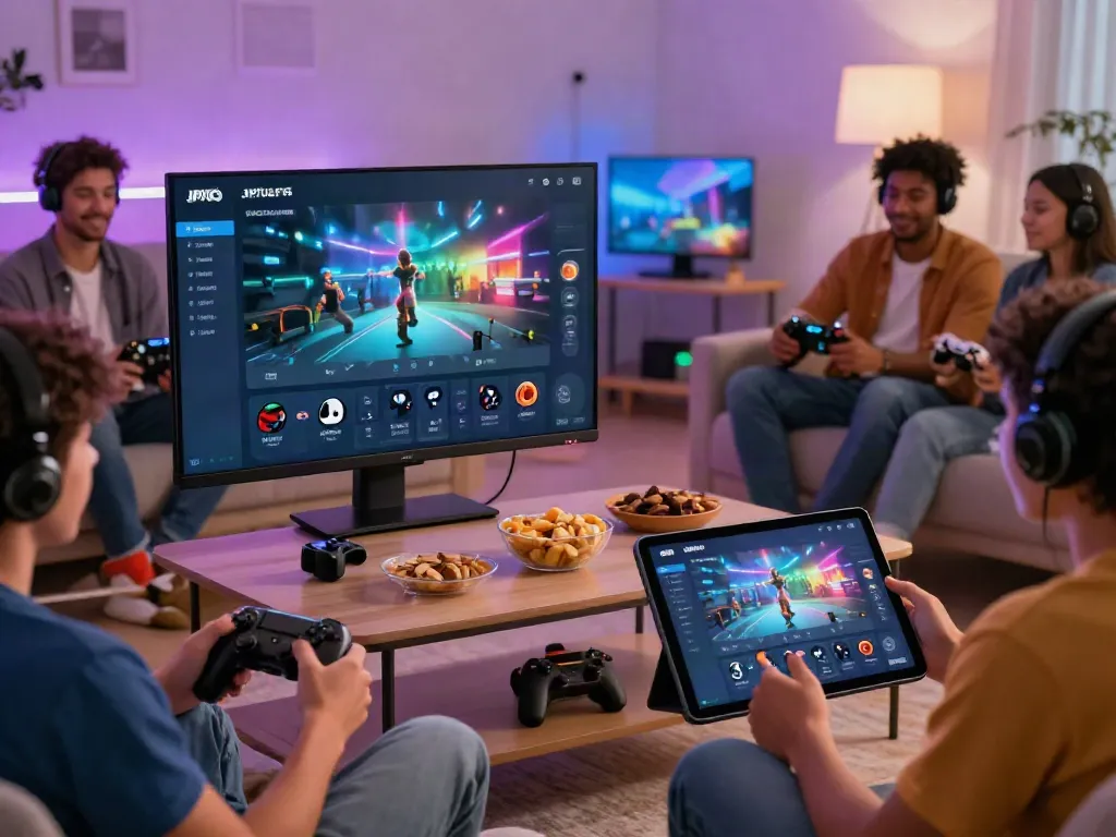 Pengalaman bermain game online di JPTOTO dengan antarmuka modern dan interaksi antar teman.