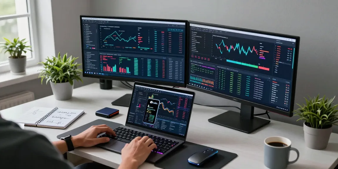 Cricbet99 crypto trading setup with multiple monitors showing blockchain data and digital wallet interfaces in a modern workspace