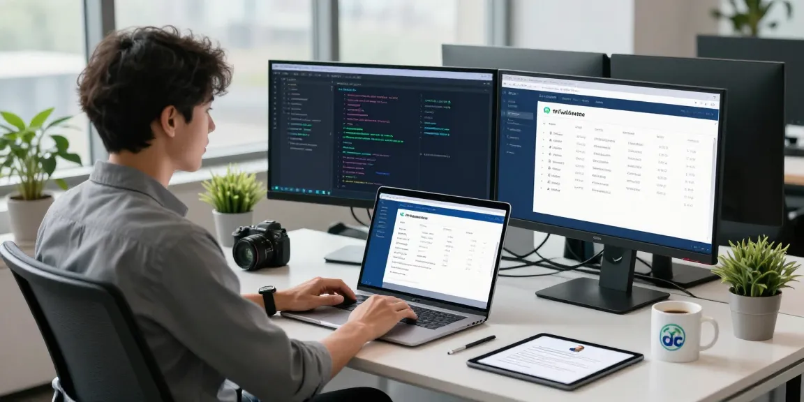 Engineer developing an age verification system in a modern tech office showcasing biometric data.