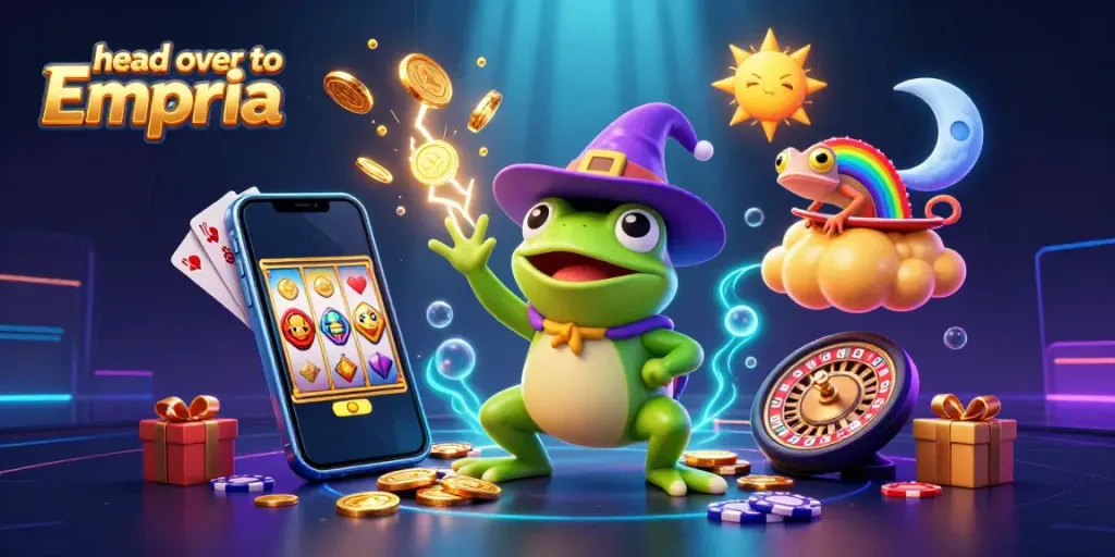 Experience the thrill at Emperia with exciting games and golden coins raining down.