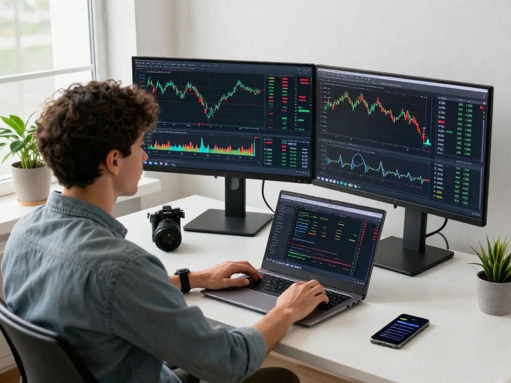 MetaTrader 5 交易者在现代工作空间使用市场深度分析和资产分类图表