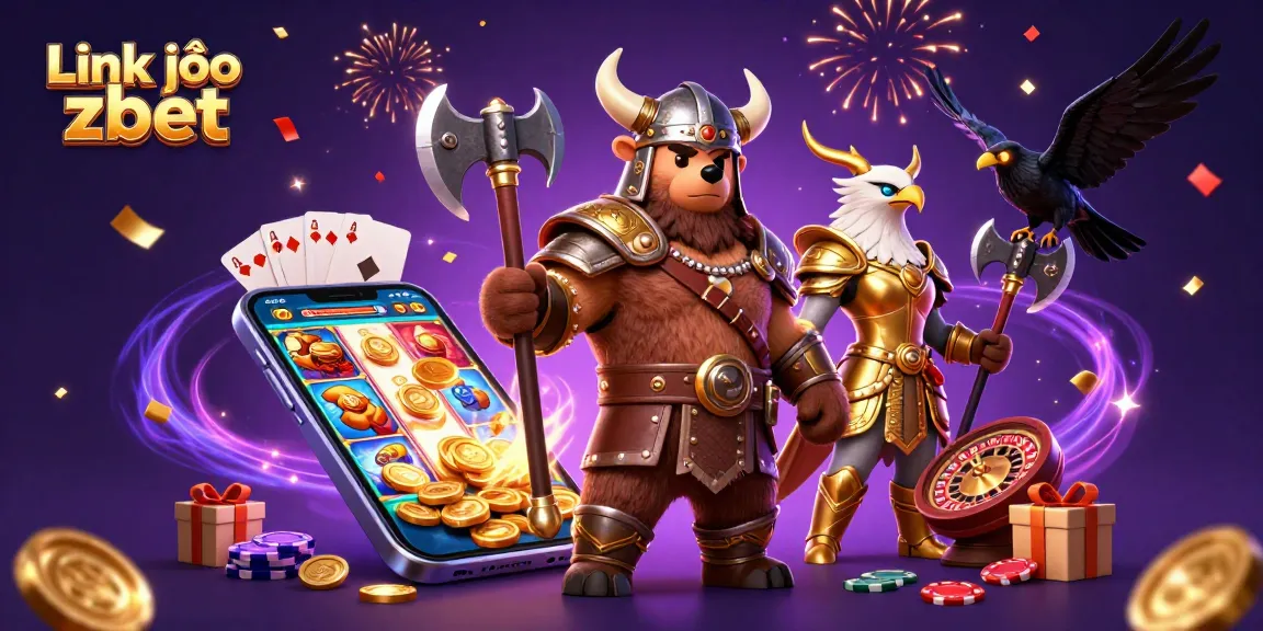 Engage with exciting slots at Link vào zbet, featuring vibrant casino elements and animated characters.