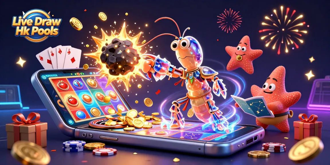 Experience the thrill of Live Draw Hk Pools with gold coins erupting from a gaming smartphone.