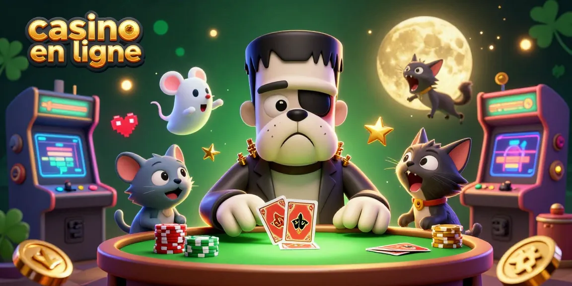 Profitez d’une expérience immersive dans un casino en ligne avec la mascotte bulldog et des machines colorées.
