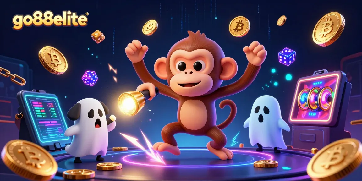Engage in thrilling gameplay with the go88elite monkey amidst vibrant casino elements.