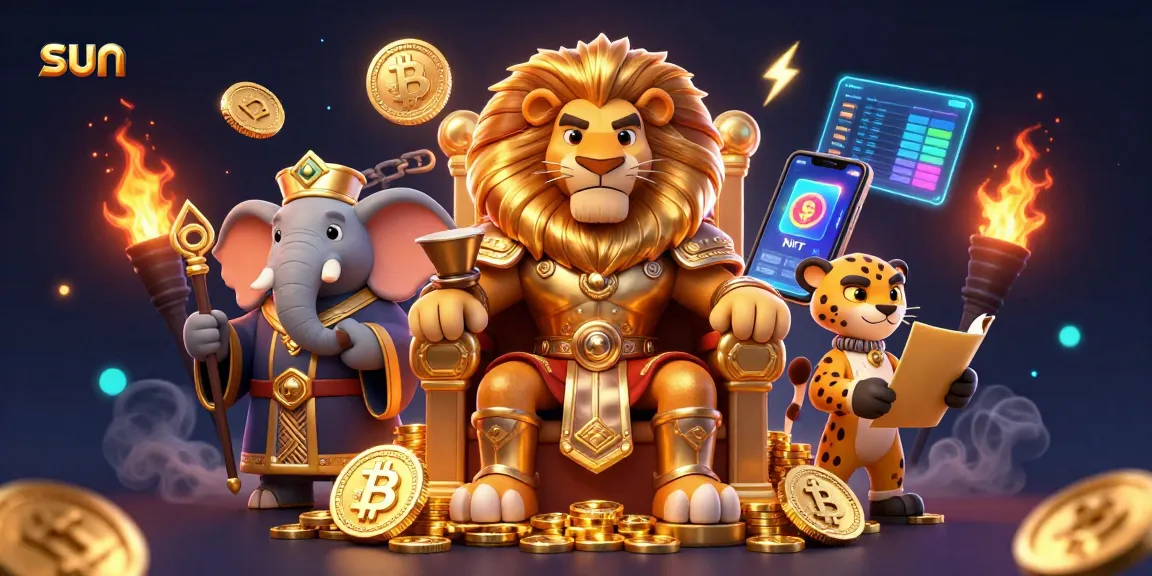Experience thrilling gaming at sun-themed online casino with vibrant characters and digital elements.