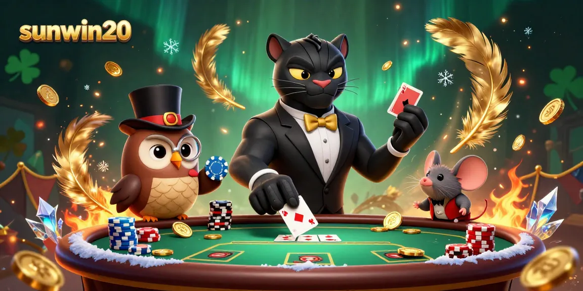 Engage in thrilling action with sunwin20 at a lively poker game with charming characters.
