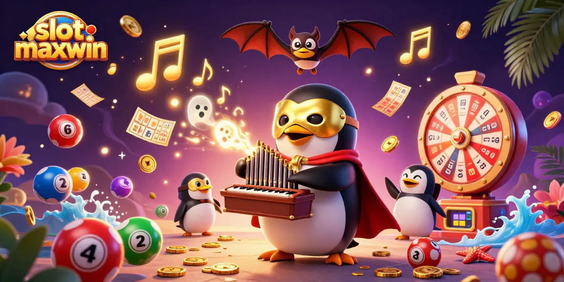 Engage with slot maxwin while watching a penguin play an organ shooting coins!