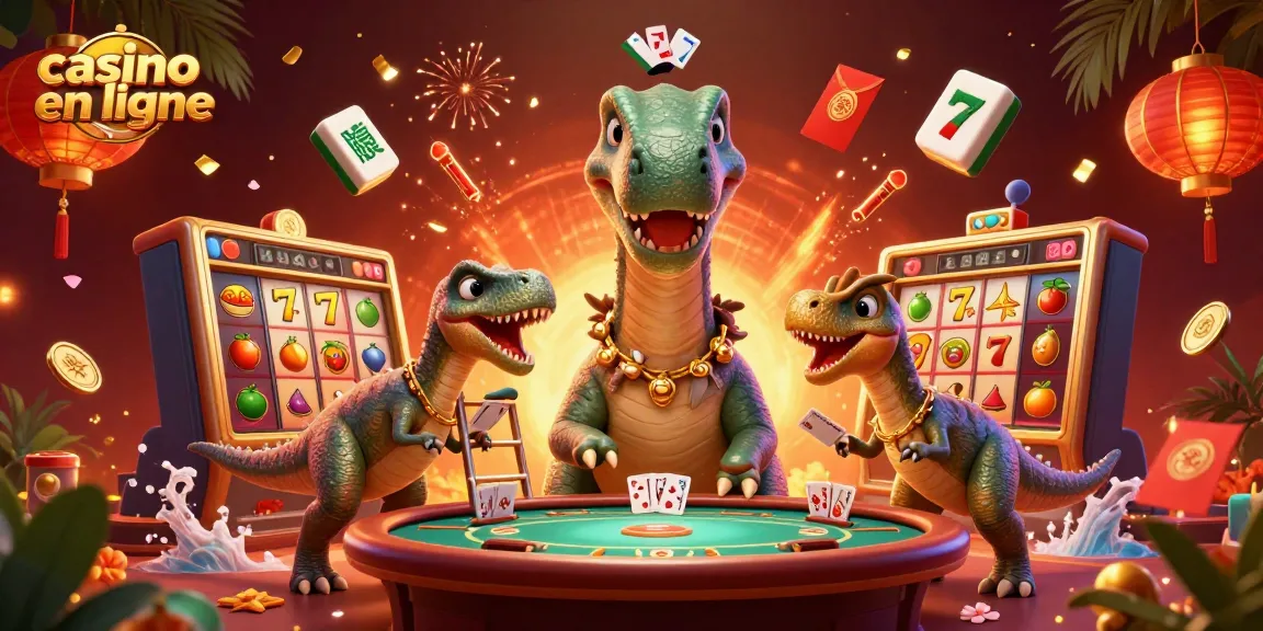 Jouez à des jeux captivants de casino en ligne avec des personnages animés entourés de symboles de chance.