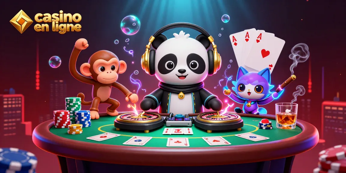 Profitez de l'animation excitante d'un casino en ligne avec des personnages colorés dans une ambiance festive.
