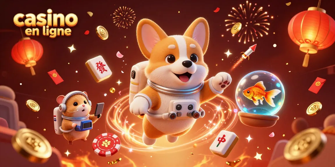 Profitez d'une expérience immersive au casino en ligne avec une ambiance festive pleine d'accents dorés.