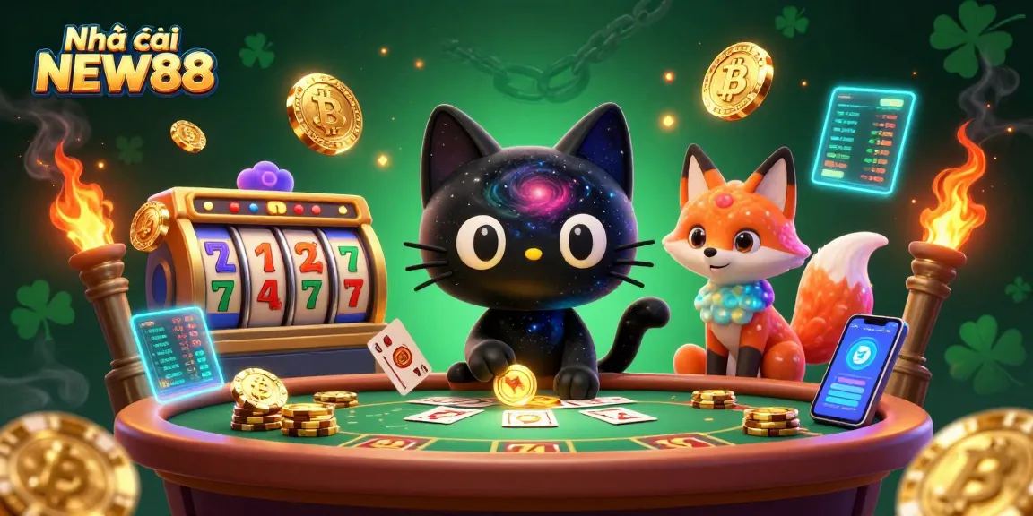 Play at Nhà cái NEW88 with dynamic slots, crypto coins, and captivating casino elements.