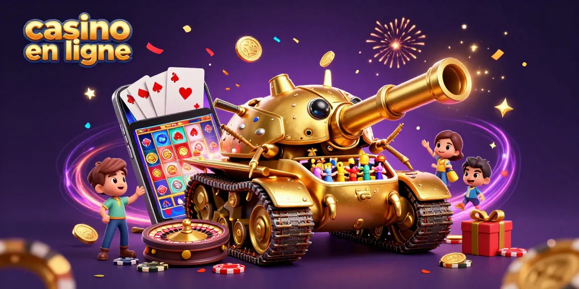 Casino en ligne : découvrez une illustration 3D dynamique d'un tank en forme de scarabée, révélant un mini-casino.