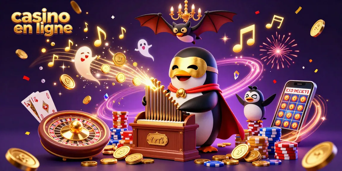 Profitez d'une expérience de casino en ligne avec notre illustration dynamique de jeux et gains.