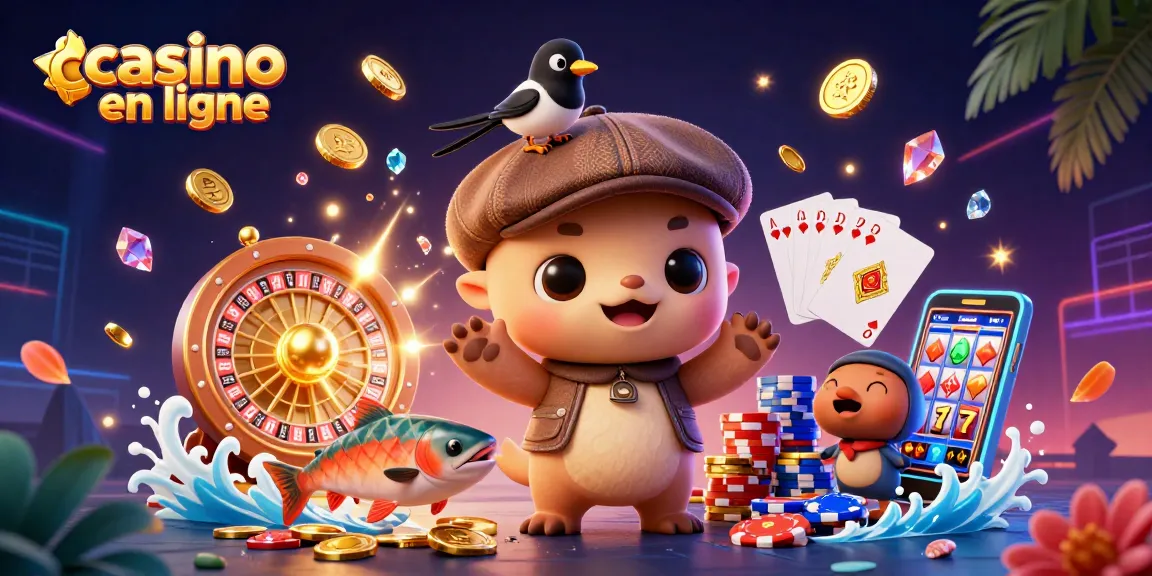 Profitez de l'expérience du casino en ligne avec une scène colorée et dynamique pleine de jeux.