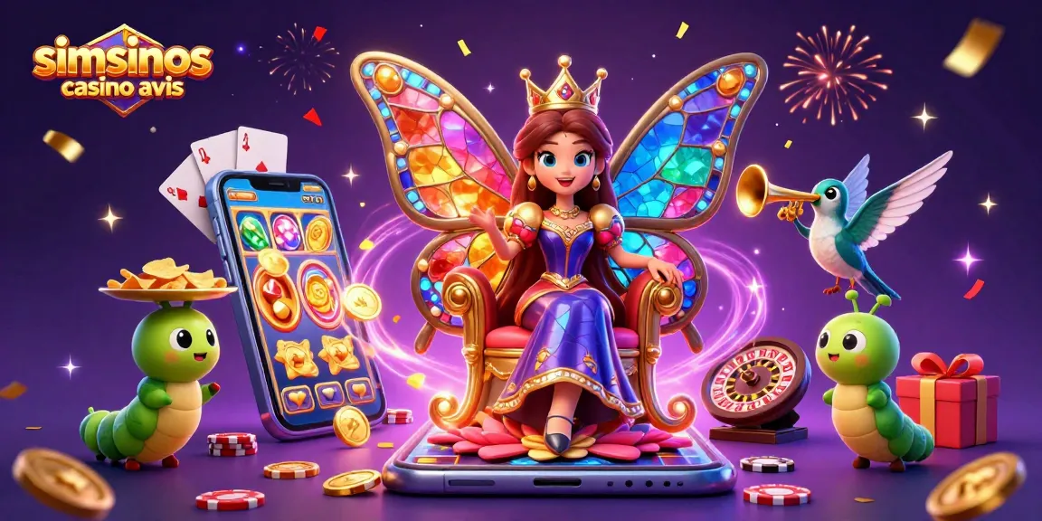 Visualisez simsinos casino avis avec la reine papillon dans un monde de jeux riches.