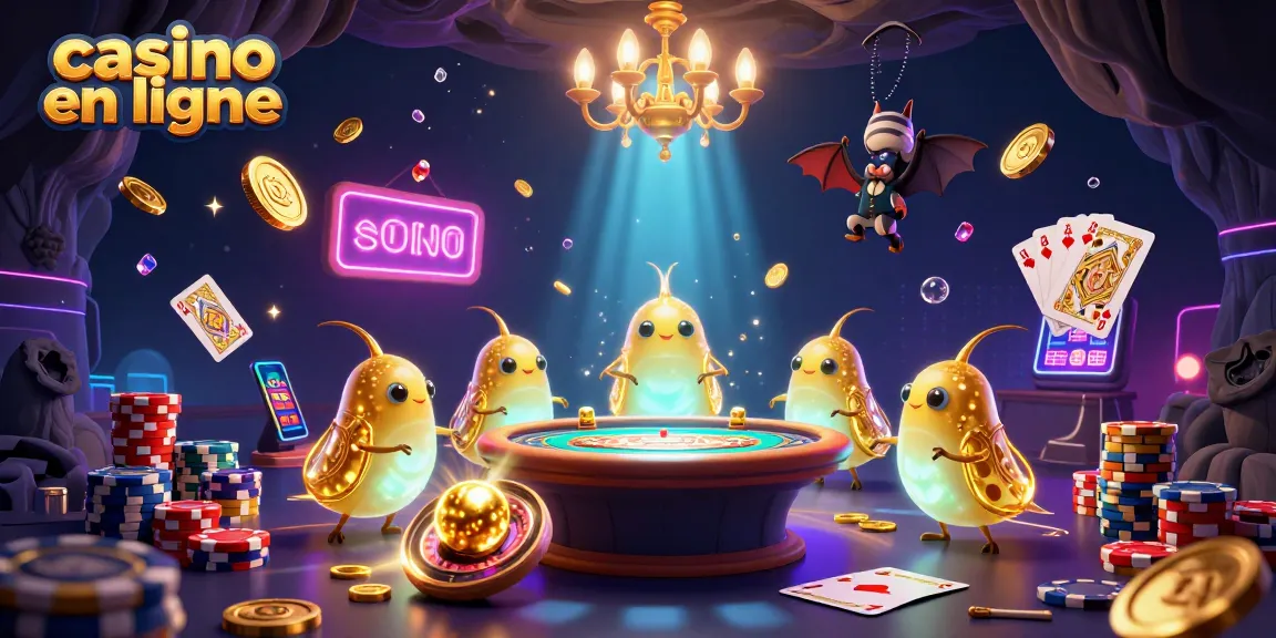 Plongez dans un casino en ligne animé avec des vers luisants et un dealer chauve-souris.