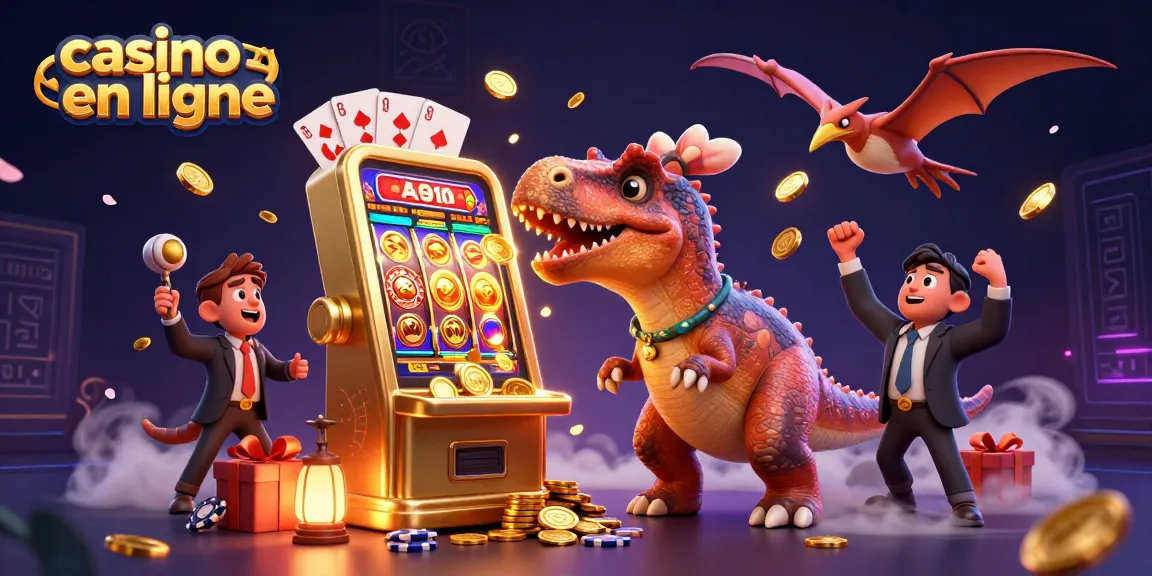 Le casino en ligne fusionne l'imagination avec des dinosaures et des machines à sous, créant une scène ludique.