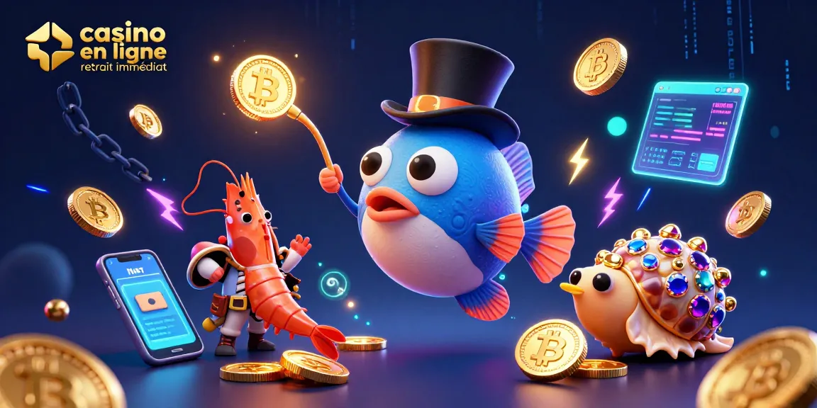 Capturer des gains au casino en ligne retrait immédiat avec un poisson-lanterne attirant des pièces d'or