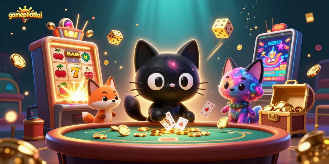 Engage in thrilling gamephattai action as the cosmic black hole cat entices players with a jackpot explosion.