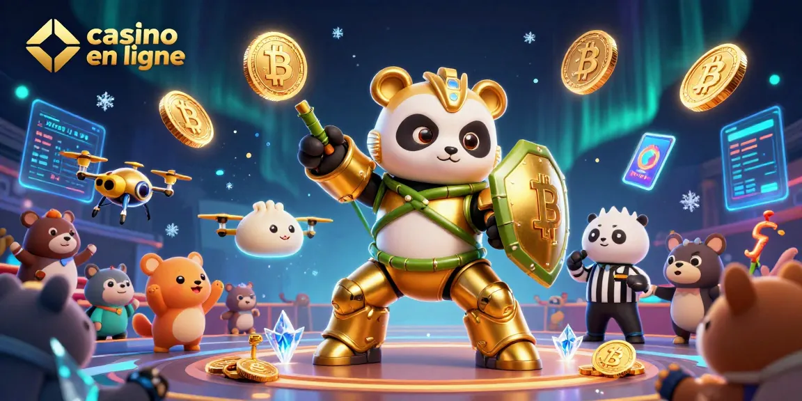 Gagner des jetons au casino en ligne avec des pièces Bitcoin et Ethereum flottantes.