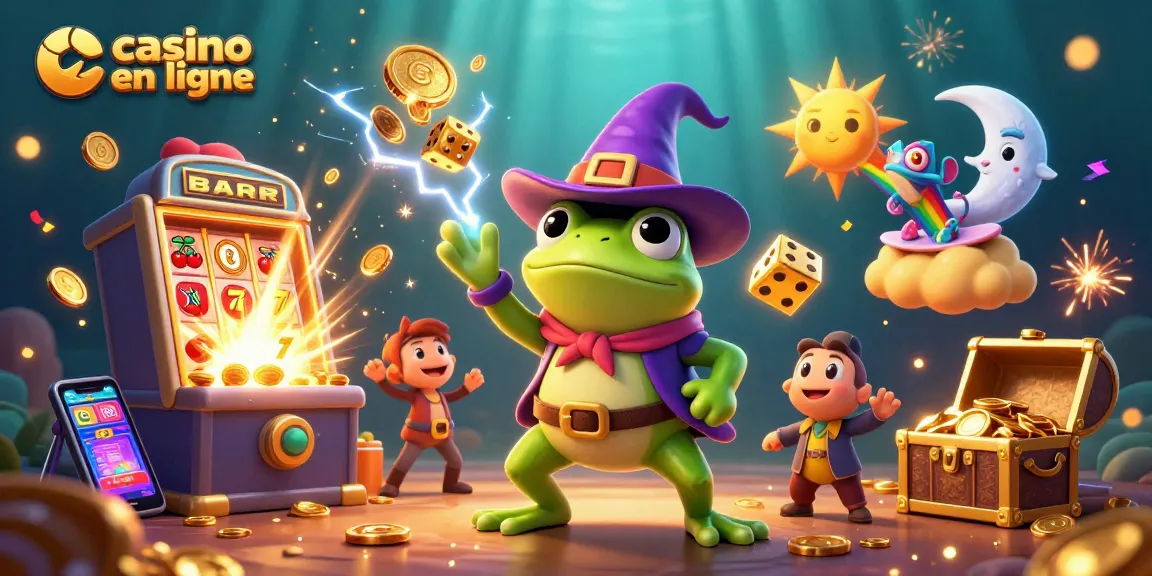 Faites l'expérience de l'univers du casino en ligne avec un magicien grenouille et des coins dorés.