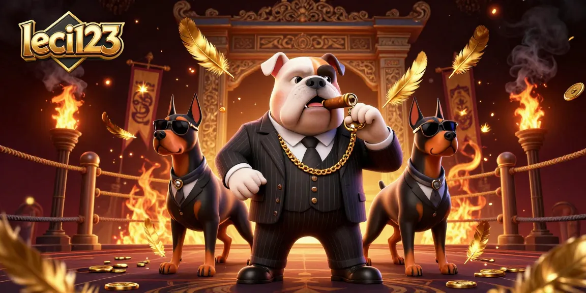 Experience thrilling gaming action at leci123 with a dynamic illustration featuring mafia-themed characters and casino elements.