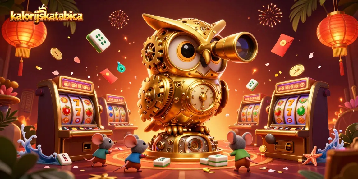 Play and win big at kalorijskatablica with an enchanting 3D illustration of an owl surveying a vibrant casino.