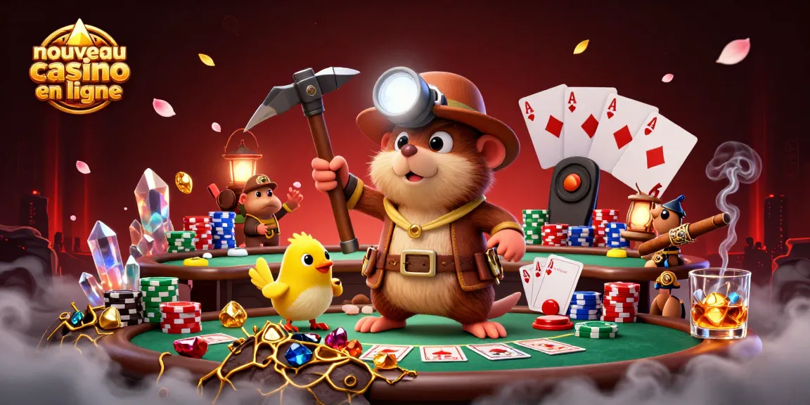 L'illustration d'un nouveau casino en ligne met en scène un mole chasseur de trésors et son compagnon, offrant une ambiance captivante.