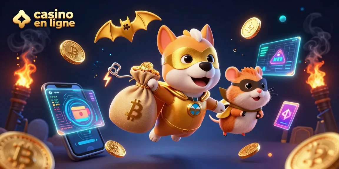 Une scène dynamique de casino en ligne avec un super-héros canin et des éléments de jeux d'argent