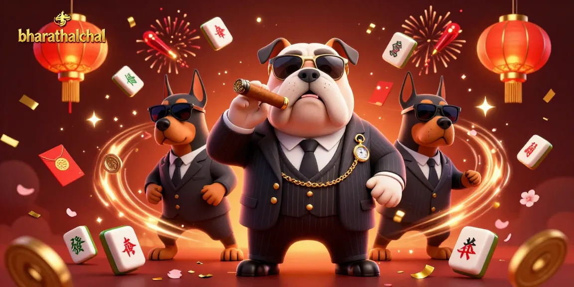 Engage in vibrant casino action with bharathalchal featuring a mafia bulldog in a lit scene.