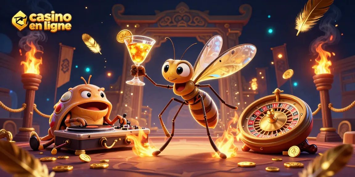 Plongez dans l'univers du casino en ligne avec un moustique mascotte et des personnages fascinants.