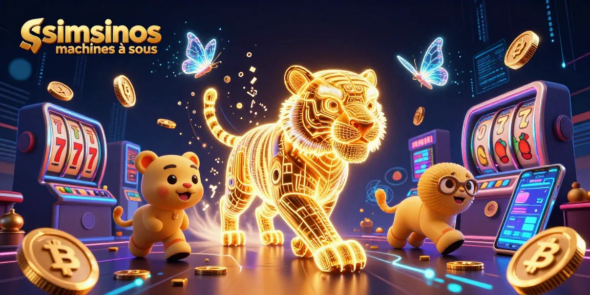 Plongez dans l'univers des simsinos machines à sous avec cette illustration riche et dynamique des jeux de casino.