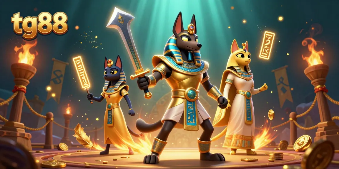 Experience excitement with tg88 as Anubis and Bastet engage in thrilling gaming action.