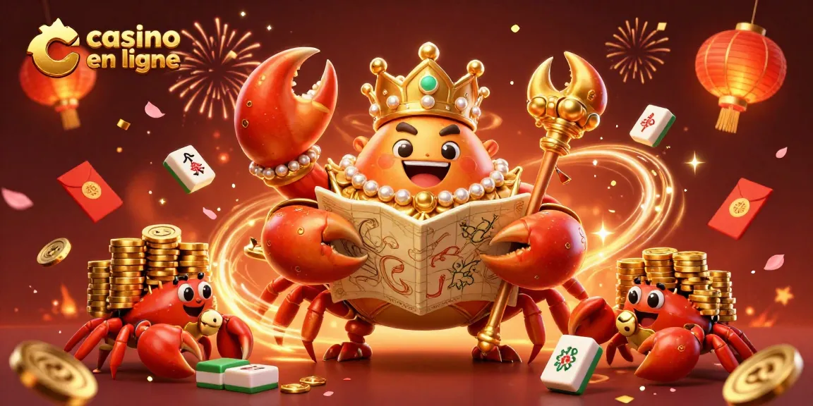 Jouez dans un casino en ligne avec un crabe empereur doré entouré de trésors festifs.