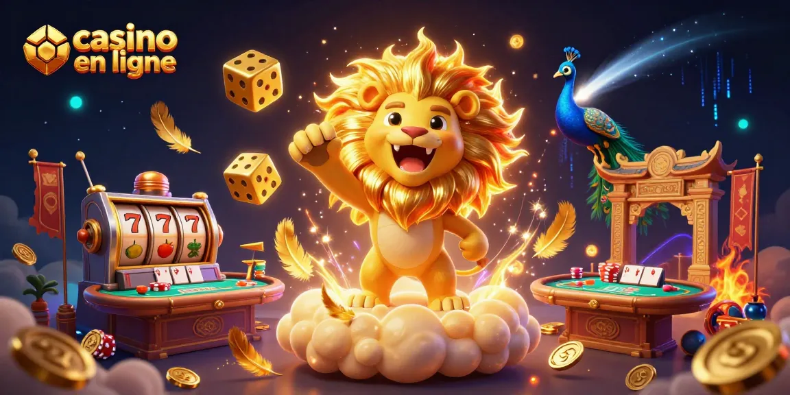 Jeux de casino en ligne avec des symboles heureux et des éléments dynamiques.