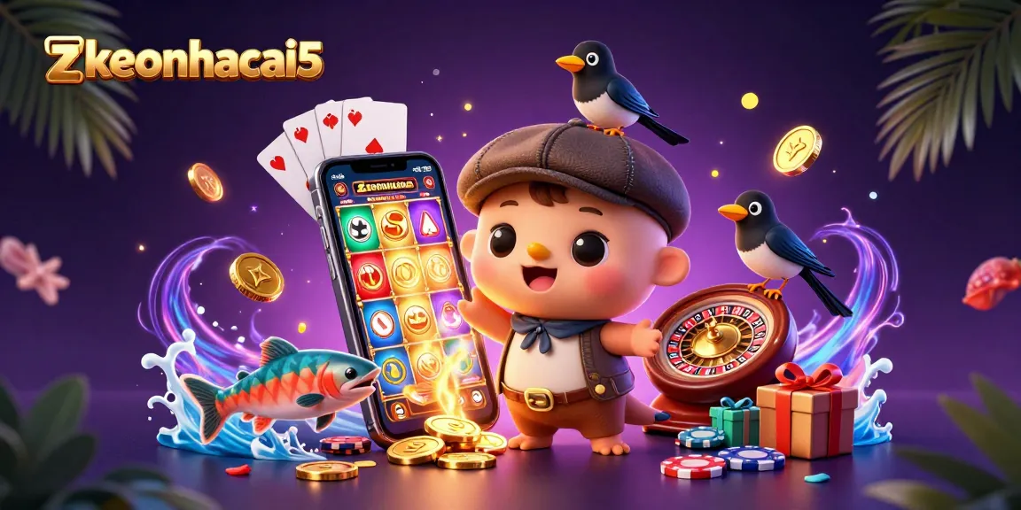 Engage in thrilling slots at zkeonhacai5 with baby Nessie and casino treasures.
